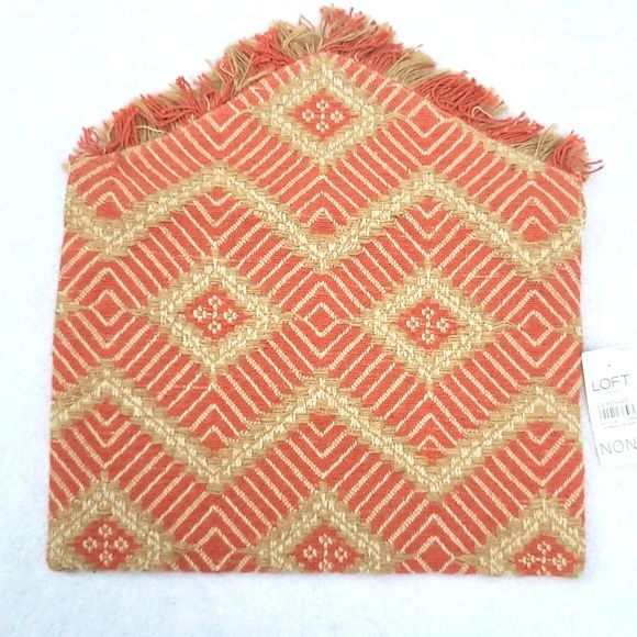 LOFT Evening Handbag Bohemian Fringe Woven Envelope Clutch Beach Mini Bag Boho - Picture 15 of 16